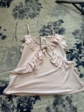 LC Lauren Conrad Blush Pink Ruffle Camisole Top